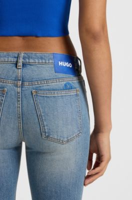 Flared-leg jeans in Atlantic-blue comfort-stretch denim, Light Blue