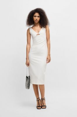 Chain-strap shoulder bag with rings and sequins, Silver