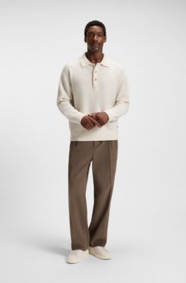 Suede trainers with rubber outsole, White