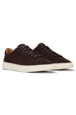 Suede trainers with rubber outsole, Dark Brown