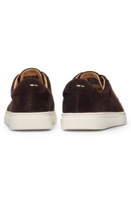 Suede trainers with rubber outsole, Dark Brown