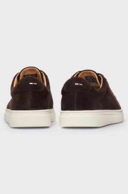 Suede trainers with rubber outsole, Dark Brown