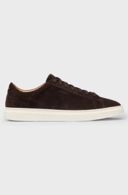 Suede trainers with rubber outsole, Dark Brown