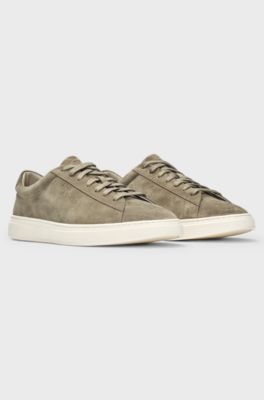 Suede trainers with rubber outsole, Light Green