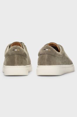 Suede trainers with rubber outsole, Light Green