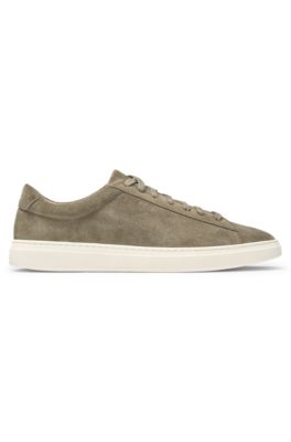 Suede trainers with rubber outsole, Light Green