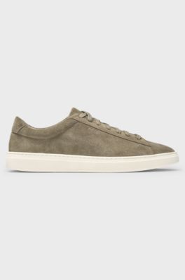 Suede trainers with rubber outsole, Light Green