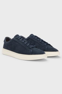 Suede trainers with rubber outsole, Dark Blue