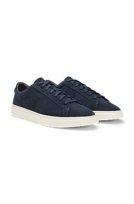Suede trainers with rubber outsole