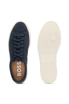 Suede trainers with rubber outsole, Dark Blue