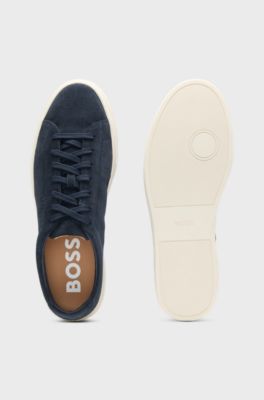 Suede trainers with rubber outsole, Dark Blue