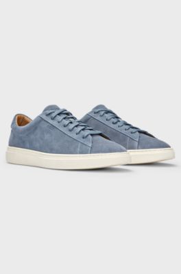 Suede trainers with rubber outsole, Light Blue