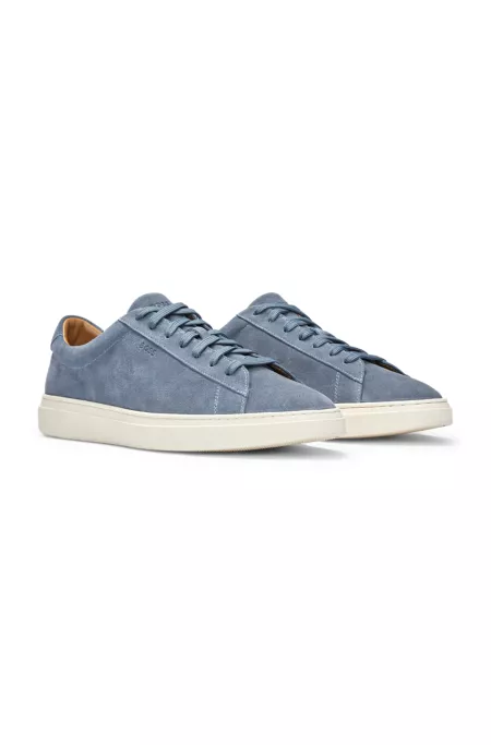 Suede trainers with rubber outsole