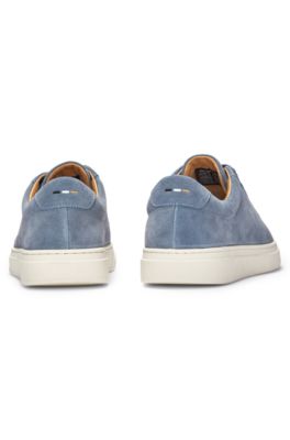 Suede trainers with rubber outsole, Light Blue