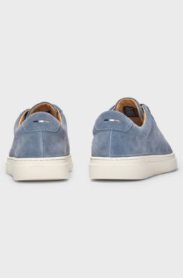Suede trainers with rubber outsole, Light Blue
