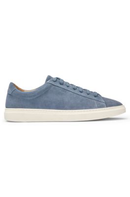 Suede trainers with rubber outsole, Light Blue