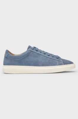 Suede trainers with rubber outsole, Light Blue