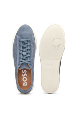 Suede trainers with rubber outsole, Light Blue