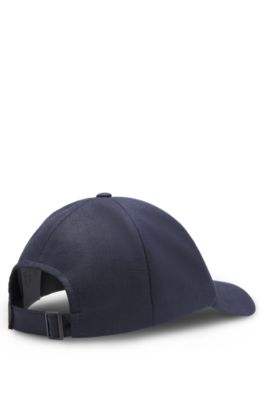 BOSS x ASTON MARTIN cap in linen with logo patch, Dark Blue
