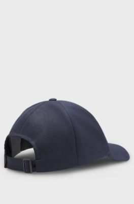 BOSS x ASTON MARTIN cap in linen with logo patch, Dark Blue
