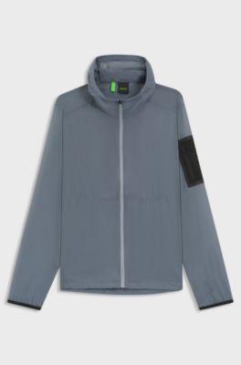 Packable water-repellent jacket in lightweight ripstop fabric, Grey