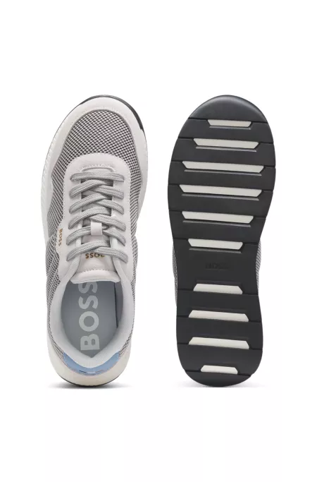 Baskets en similicuir suédé et mesh matelassé