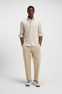 Trainers with faux suede and padded mesh, Beige