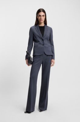 High-neck top in matte fabric, Black