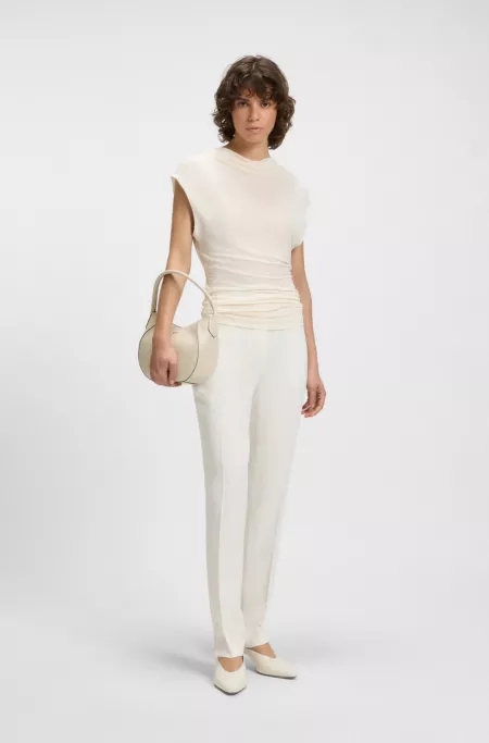 High-neck top in matte fabric