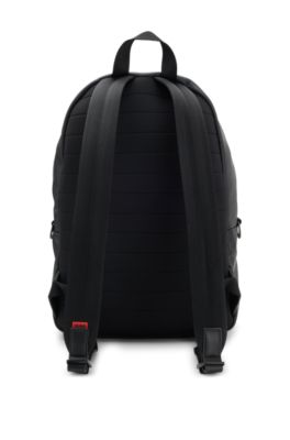 Backpack in perforated faux leather, Black