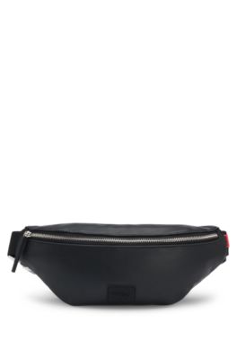 Belt bag in perforated faux leather, Black