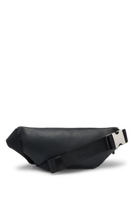 Belt bag in perforated faux leather, Black