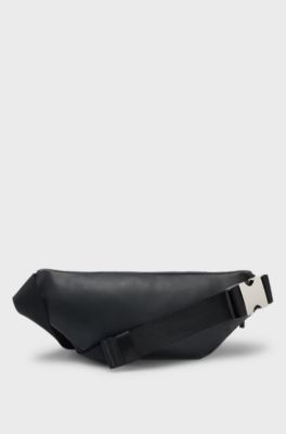 Belt bag in perforated faux leather, Black