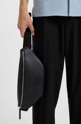 Belt bag in perforated faux leather, Black