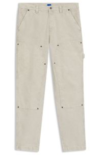 Pantalon Tapered en toile de coton, Naturel