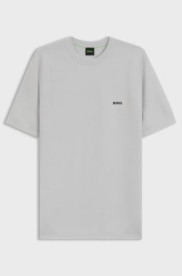 Rib-knit sweater with logo detail, Light Grey