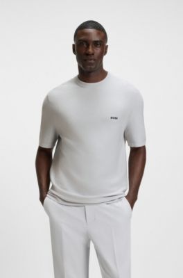 Rib-knit sweater with logo detail, Light Grey