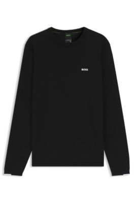 Cotton sweater with contrast details, Black