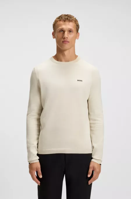 Cotton sweater with contrast details