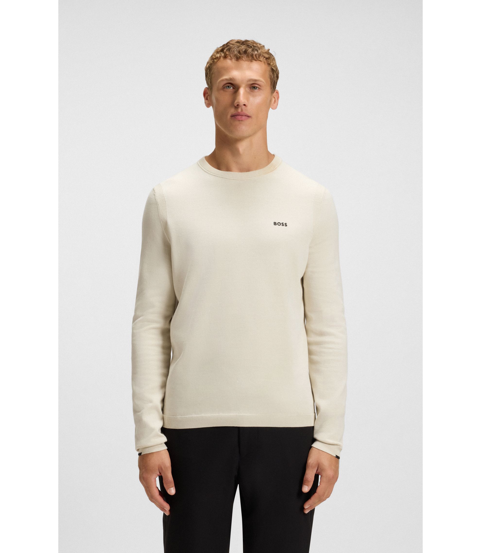 Pullover aus Baumwolle mit Kontrast-Details