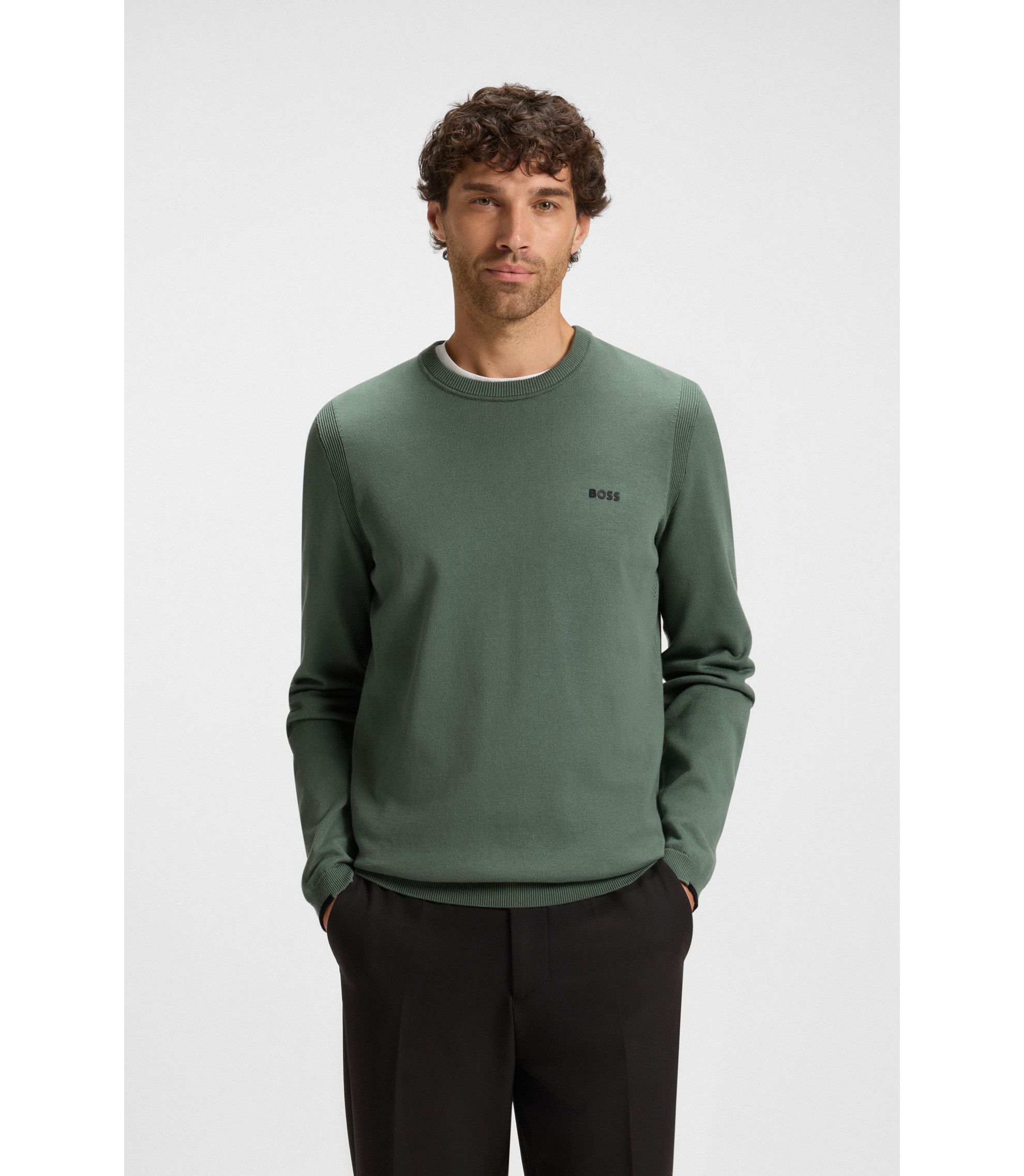 Pullover aus Baumwolle mit Kontrast-Details