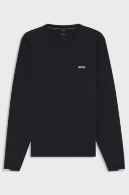 Cotton sweater with contrast details, Dark Blue