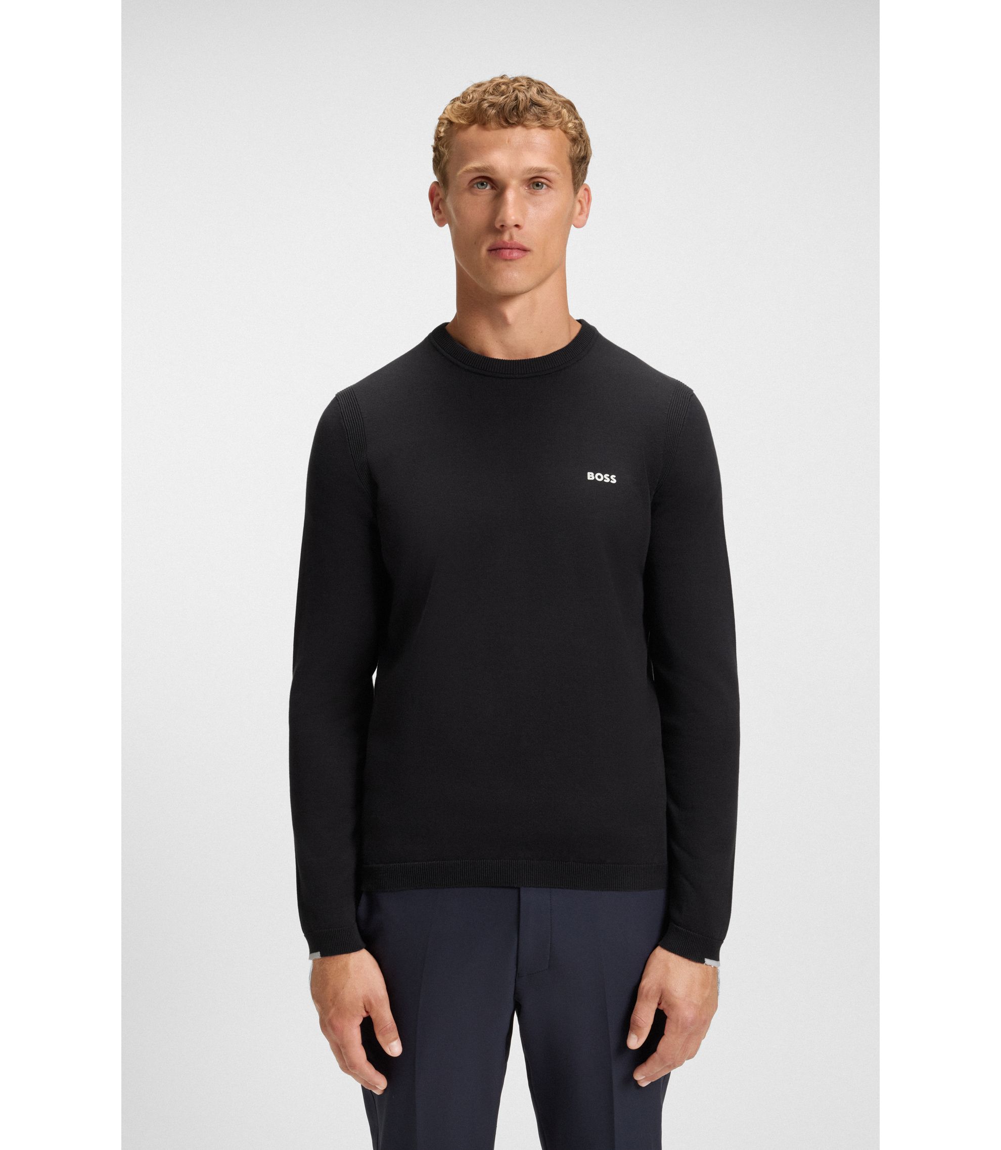 Pullover aus Baumwolle mit Kontrast-Details