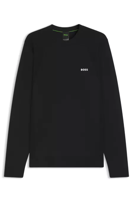 Cotton-blend sweater with body-mapping and contrast logo