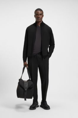 Veste hybride thermor&eacute;gulatrice avec poche zipp&eacute;e sur la manche, Noir