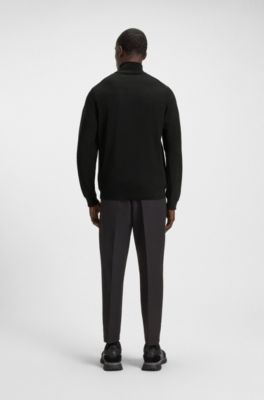 Thermoregulating hybrid jacket with zipped sleeve pocket, Black