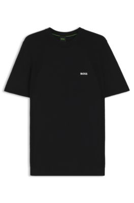 Thermoregulating knit T-shirt in a cotton blend, Black