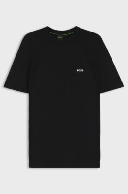 Thermoregulating knit T-shirt in a cotton blend, Black
