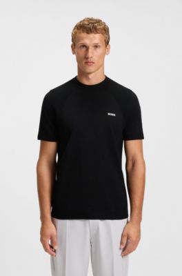 Thermoregulating knit T-shirt in a cotton blend, Black