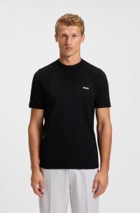 Thermoregulating knit T-shirt in a cotton blend, Black
